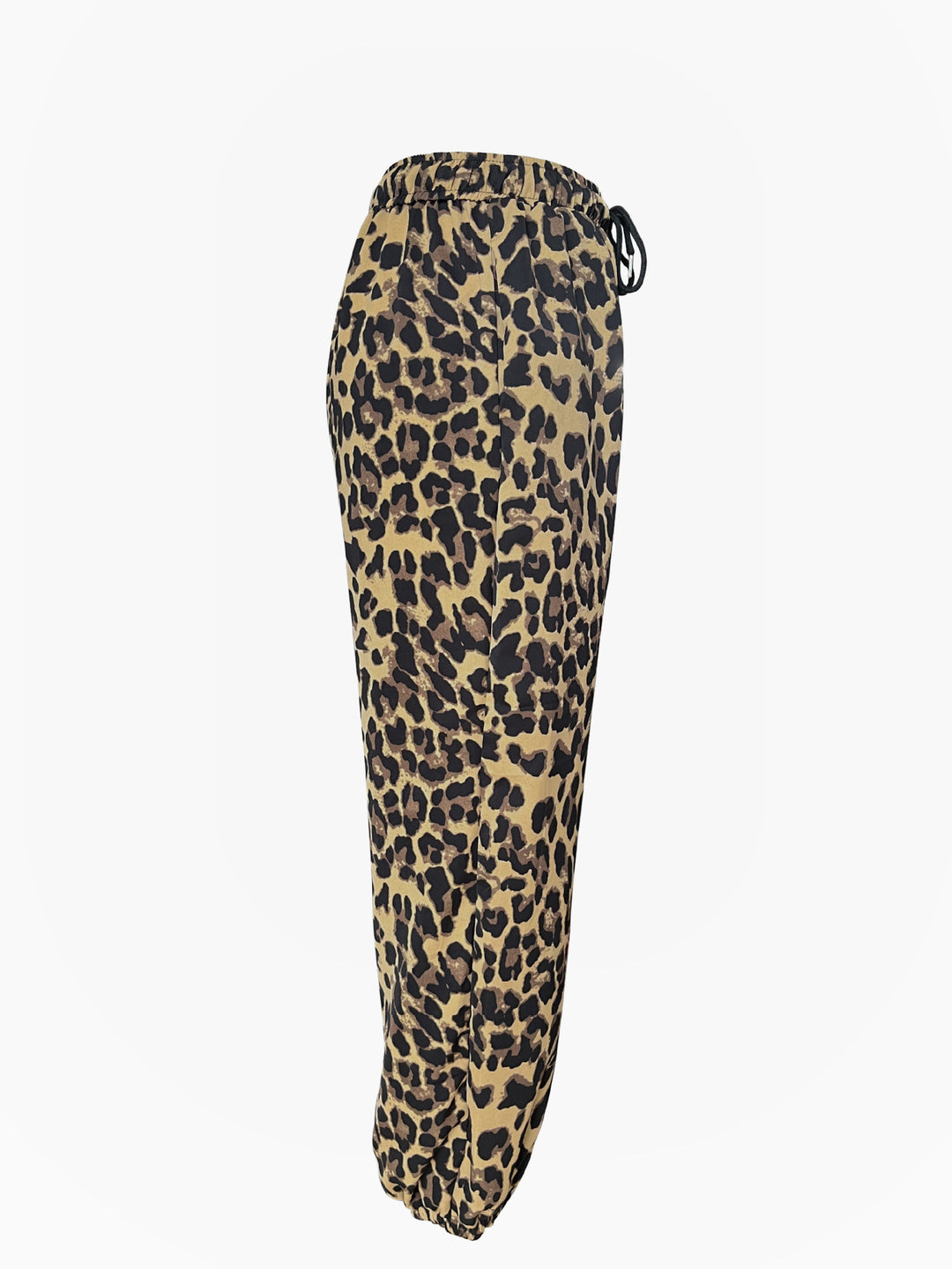Damen Modische Freizeithose im Leopardenmuster mit elastischem Bund EB