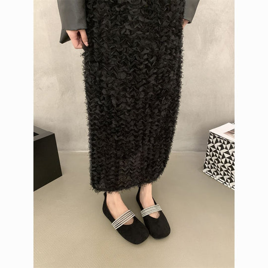 Damen elegante Ballerinas mit modischem Strass-Riemchen EB