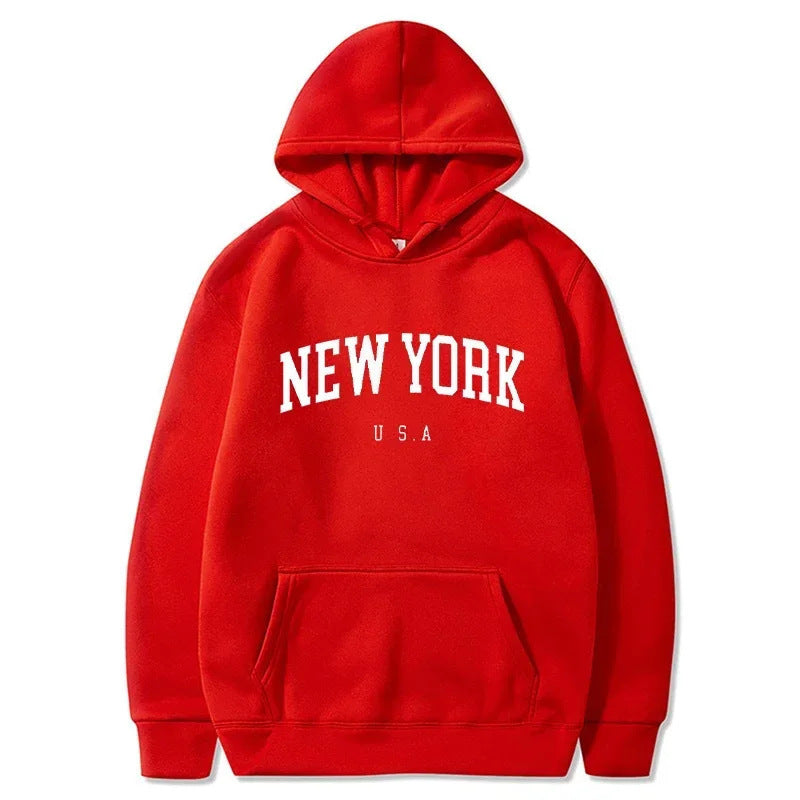 Damen Kapuzenpullover mit modischem New York Print und bequemer Passform EB