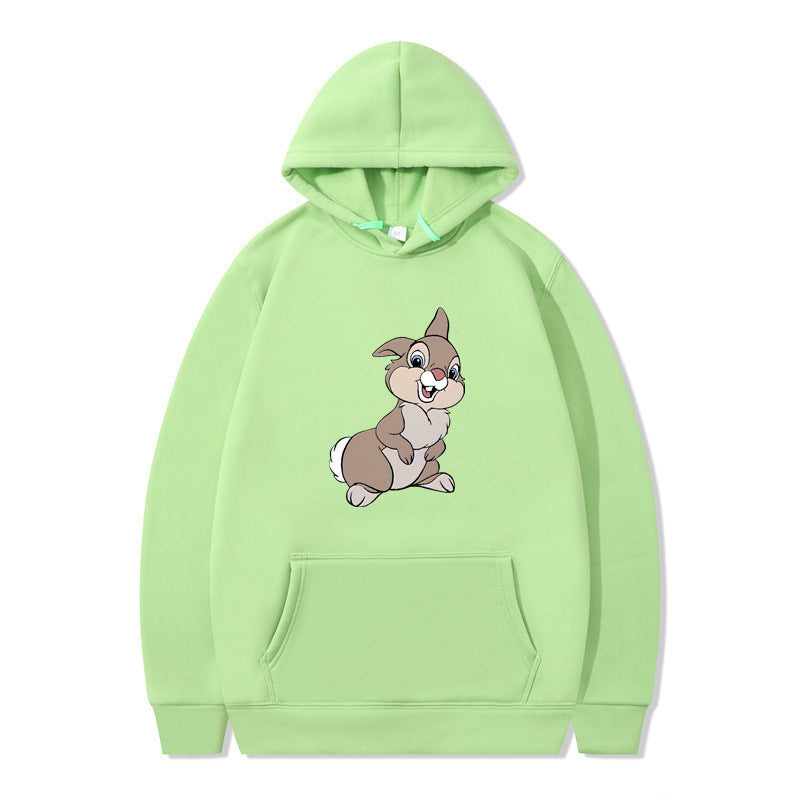 Damen Kapuzenpullover mit niedlichem Hasen-Design und bequemen Kängurutaschen EB