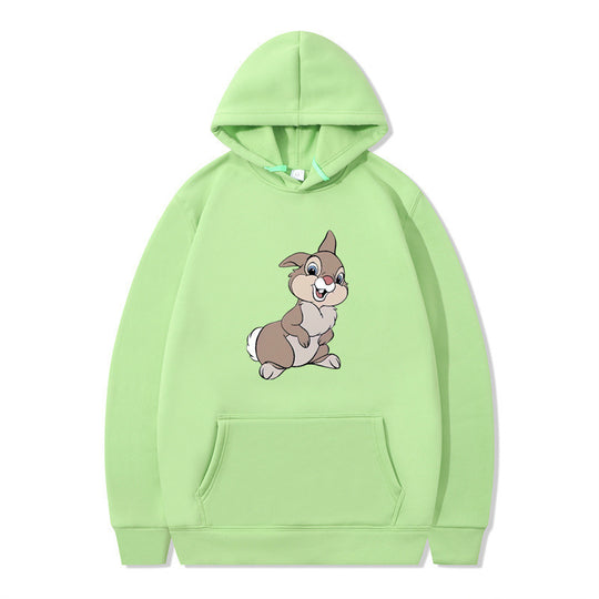 Damen Kapuzenpullover mit niedlichem Hasen-Design und bequemen Kängurutaschen EB