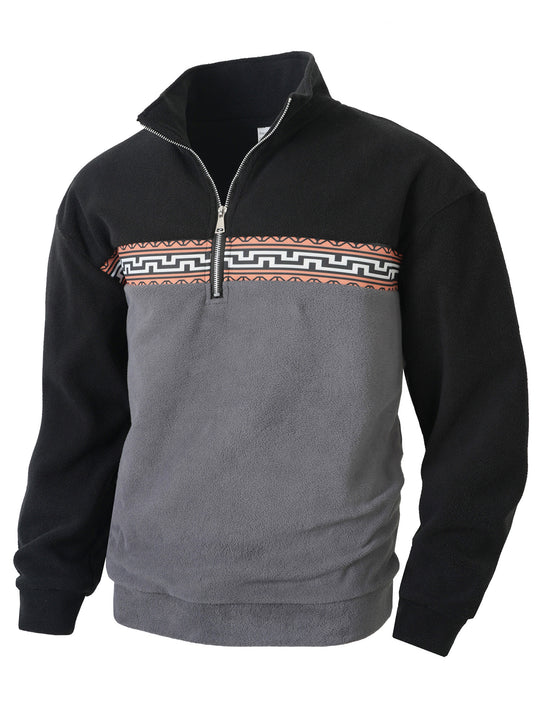 Herren Fleece Pullover mit modischem Stehkragen EB