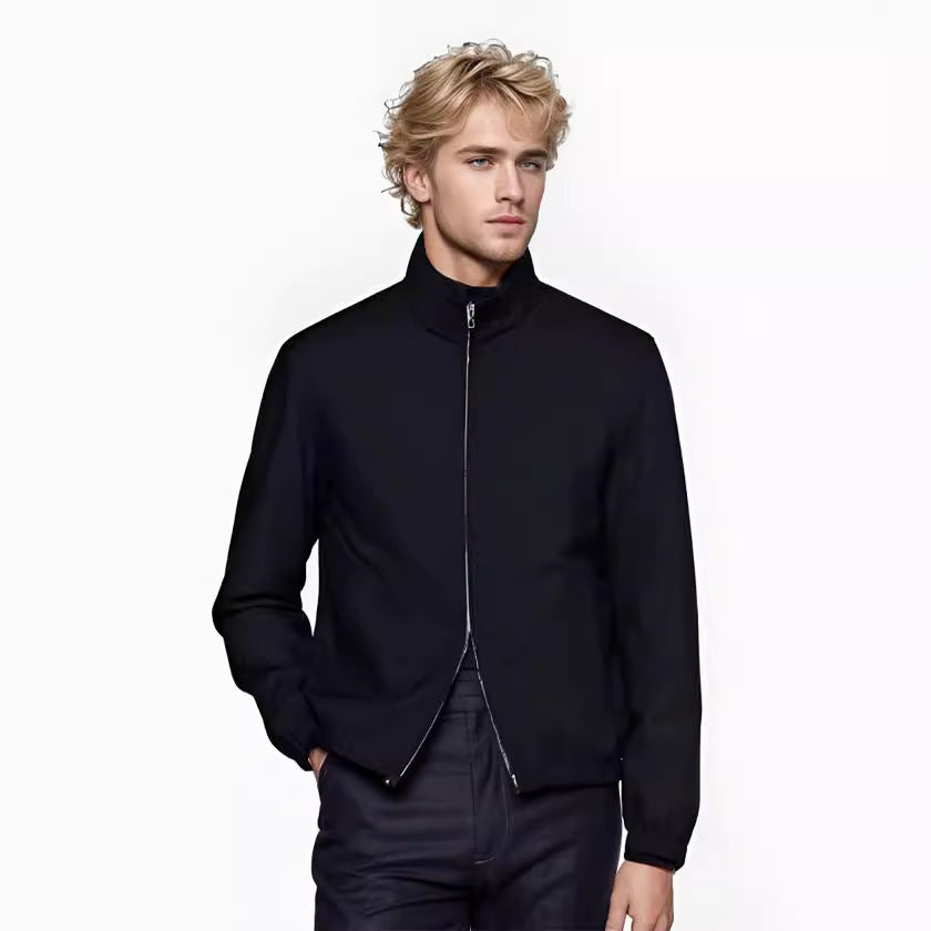 Herren elegante und funktionale Übergangsjacke mit hohem Kragen EB