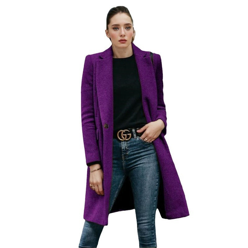 Damen Eleganter Woll-Übermantel mit tailliertem Schnitt EB