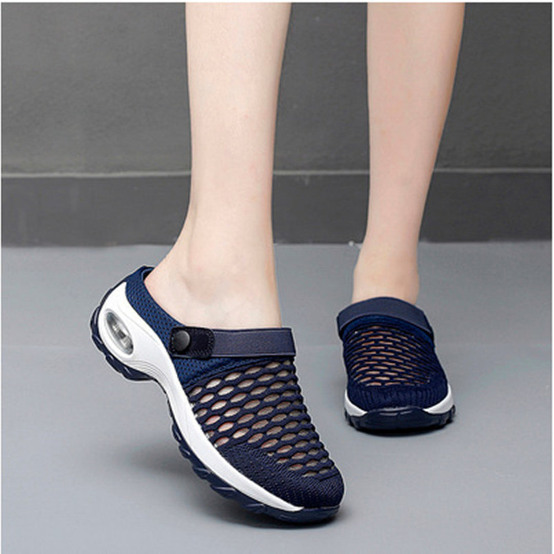 Damen  atmungsaktive Mesh-Clogs mit luftgepolsterter Dämpfungssohle und verstellbarem Fersenriemen EB