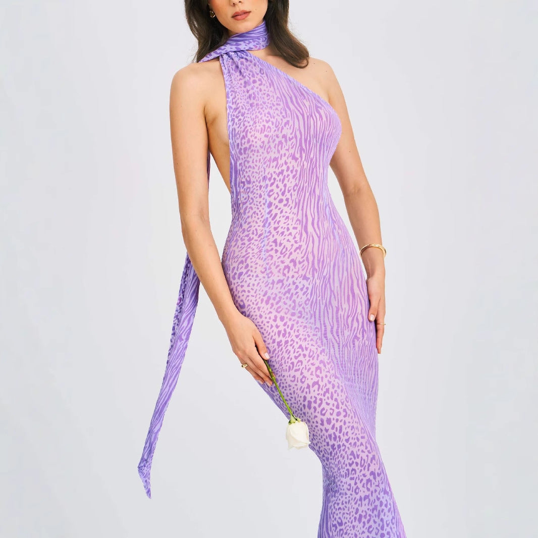 Damen Elegantes Wickelkleid mit asymmetrischem Hals und figurbetontem Schnitt EB