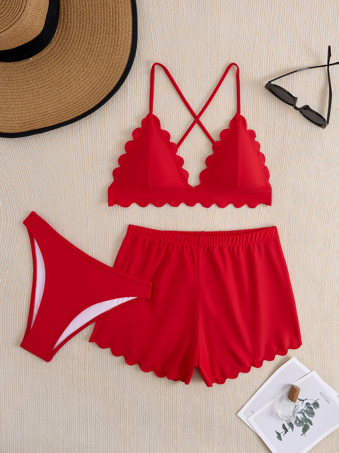 Damen Triangel-Bikini mit Shorts EB