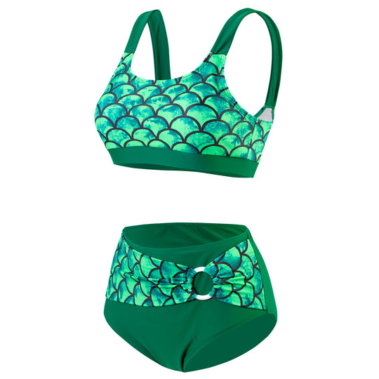 Damen Hochtailliertes Bikini-Set mit raffiniertem Ring-Design EB