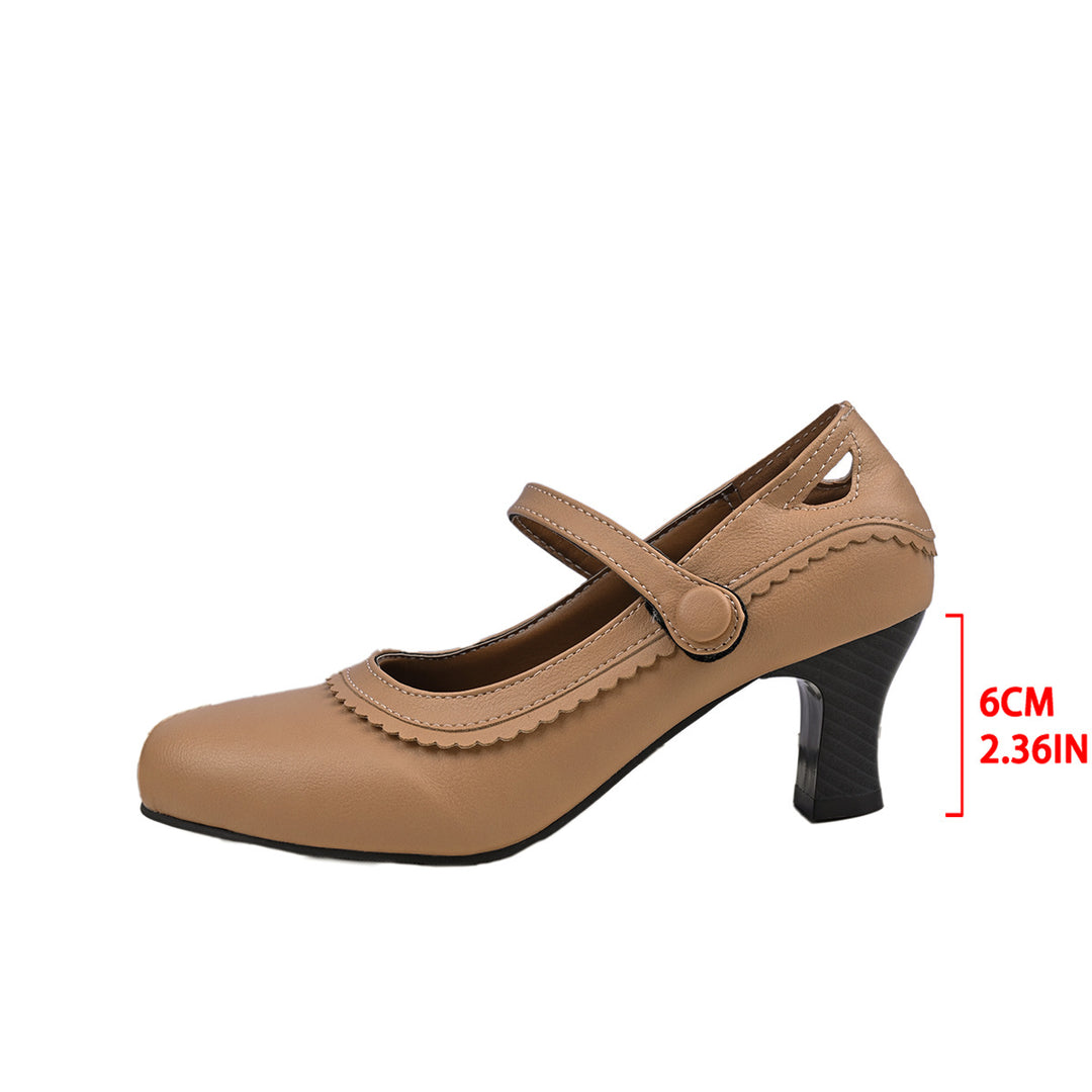 Damen elegante Mary Jane Pumps mit schicker Schnalle und komfortablem Absatz EB