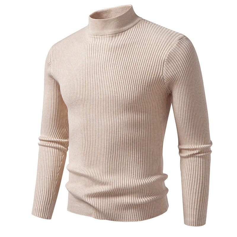 Herren Rollkragenpullover aus feinem Rippstrick mit figurbetontem Schnitt EB