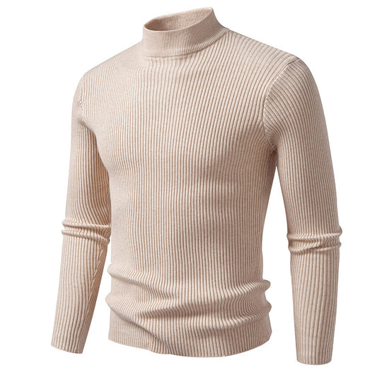Herren Rollkragenpullover aus feinem Rippstrick mit figurbetontem Schnitt EB