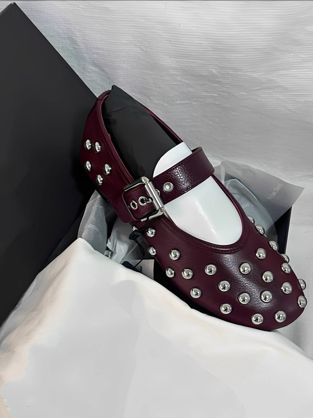 Damen Ballerinas mit dekorativen Metallic-Nieten EB
