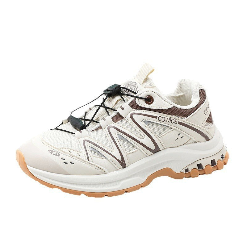 Damen sportliche Freizeitsneaker mit atmungsaktiver Netzoberfläche und robustem Sohlenprofil EB