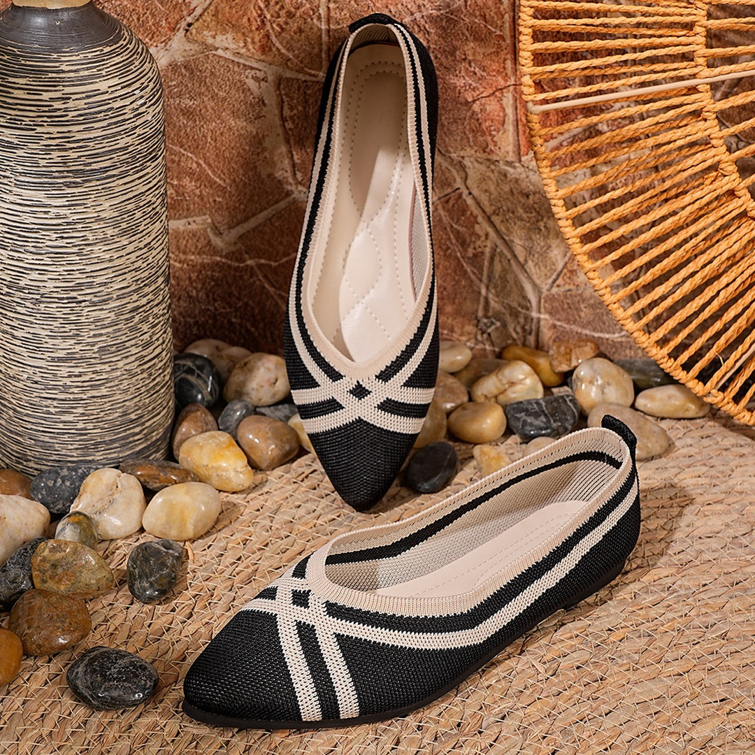 Damen Elegante und luftige Ballerinas mit atmungsaktivem Netzmaterial EB