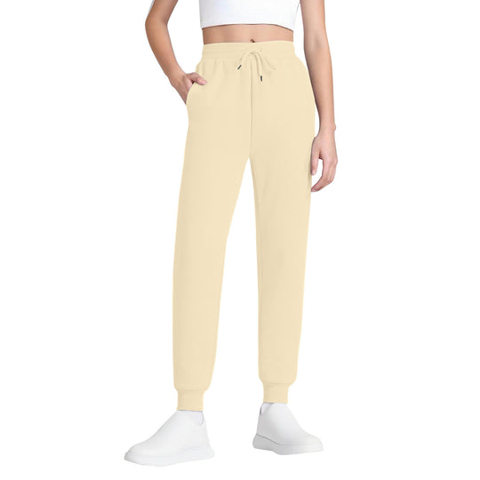 Damen nan schlanke hochgeschnittene Jogginghose mit Tunnelzug, Eingrifftaschen und Bündchen EB