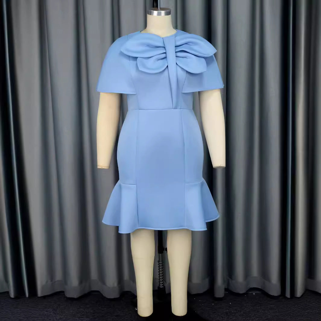 Damen Elegantes Kleid mit voluminösem Schleifenakzent EB