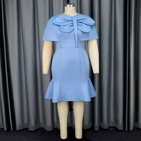 Damen Elegantes Kleid mit voluminösem Schleifenakzent EB