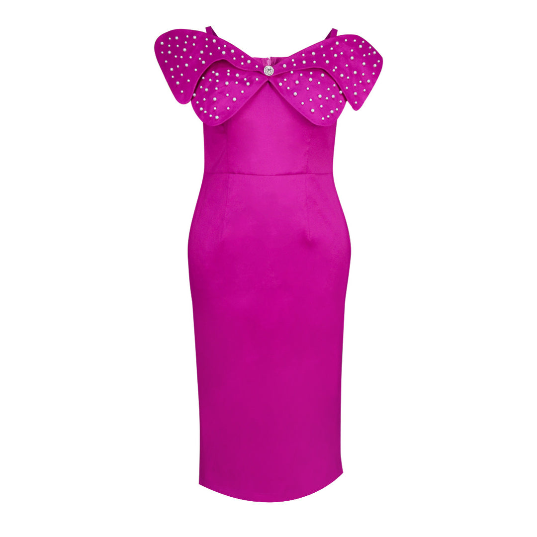 Damen Abendkleid mit auffälligen Rüschen und Glitzer-Details EB
