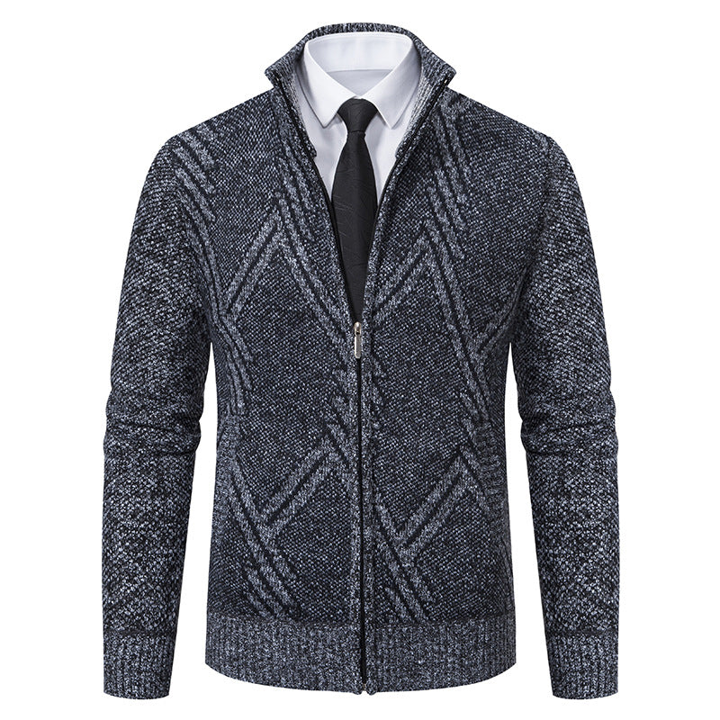 Herren Strickjacke mit modernen geometrischen Mustern EB