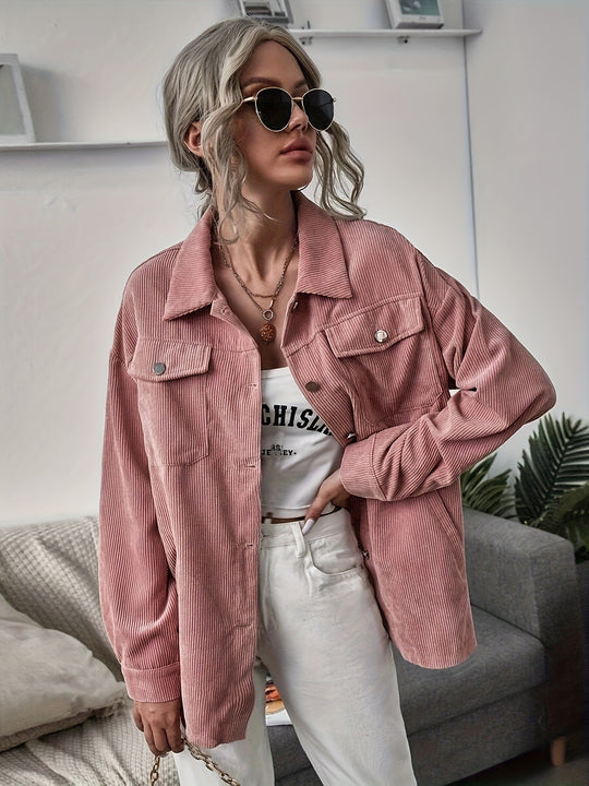 Damen Cordjacke mit modernem Schnitt und praktischen Taschen EB