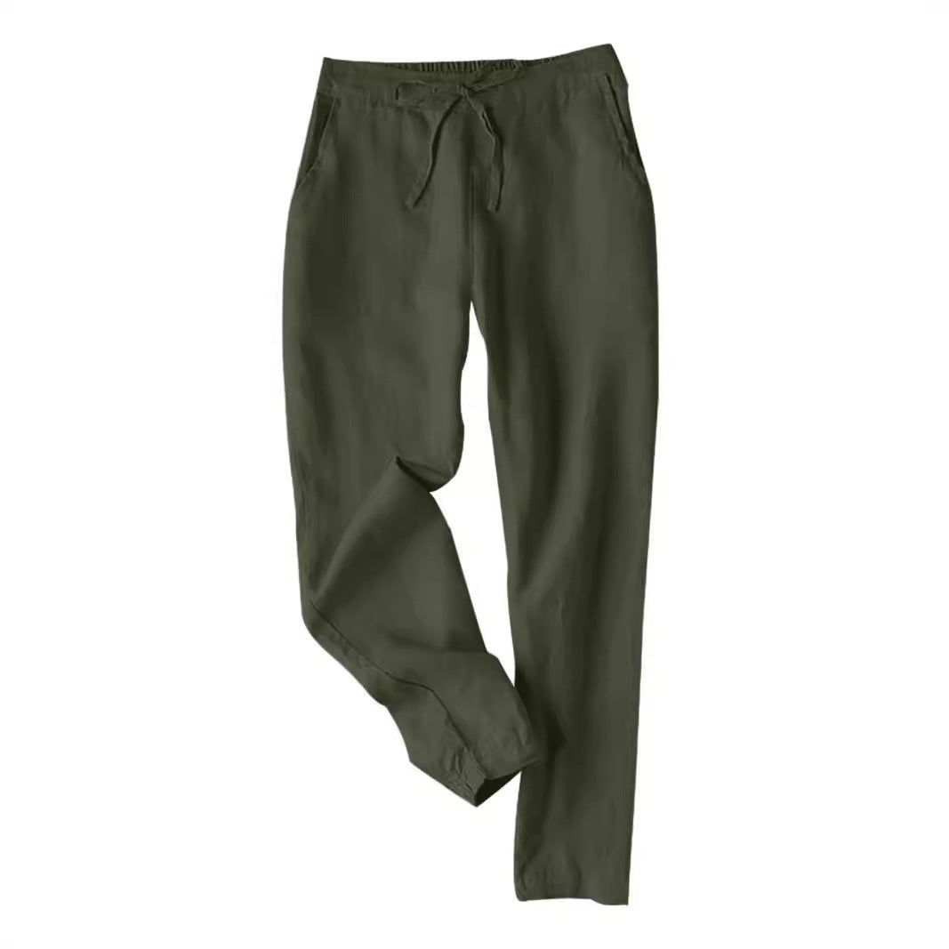 Damen Leichte Chinohose aus atmungsaktivem Leinenmix mit verstellbarem Bund EB