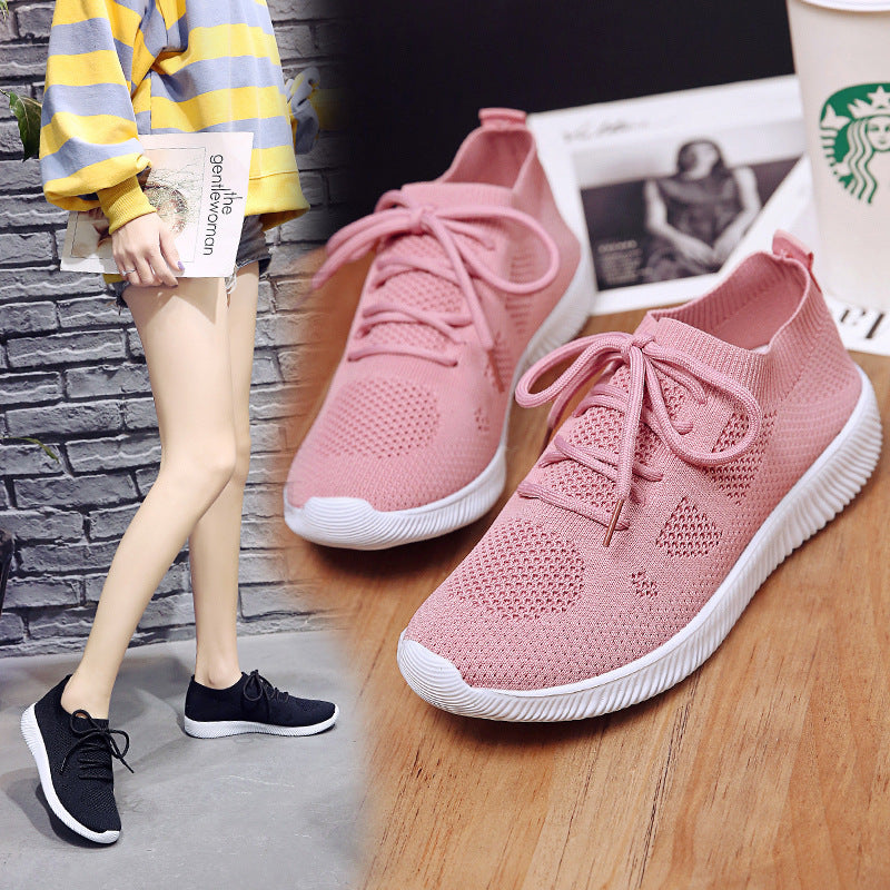 Damen Sportliche Strick-Sneaker mit atmungsaktivem Obermaterial EB