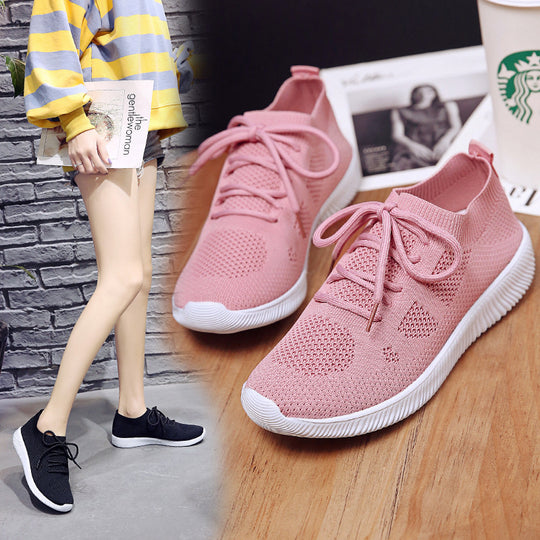 Damen Sportliche Strick-Sneaker mit atmungsaktivem Obermaterial EB
