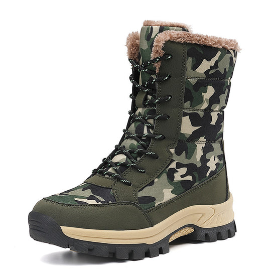 Damen Camouflage Winterstiefel mit isoliertem Futter und rutschfester Sohle EB