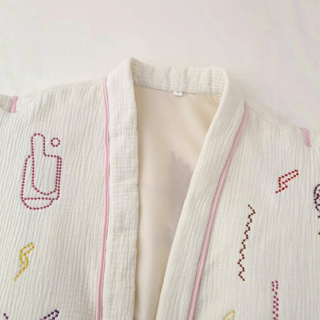 Damen lässige Kimono-Jacke mit einzigartigen Stickereien EB