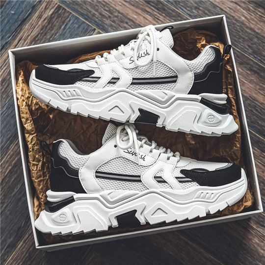 Damen Sportliche Chunky Sneakers mit atmungsaktivem Mesh-Obermaterial und dämpfendem Sohlenprofil EB