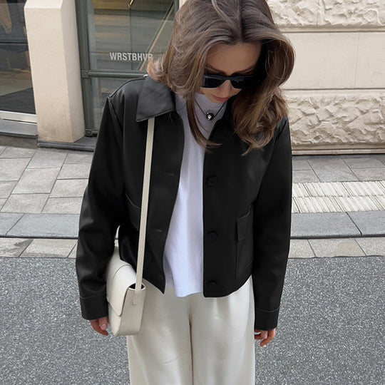 Damen Modische jacke im eleganten Cropped-Schnitt mit praktischen Taschen EB