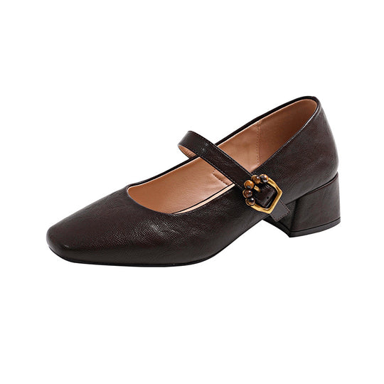 Damen Ballerina-Schuhe mit elegantem Riemchen und dekorativem Schnallen-Detail EB