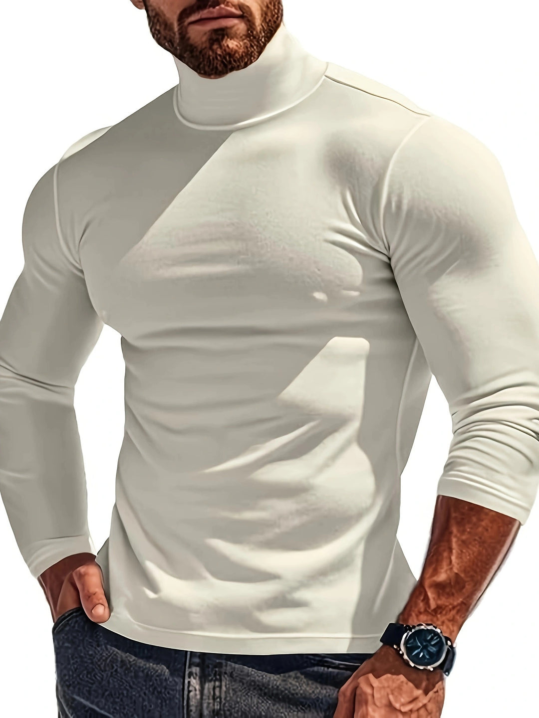 Herren Langärmliges Turtleneck Shirt mit atmungsaktivem Material EB