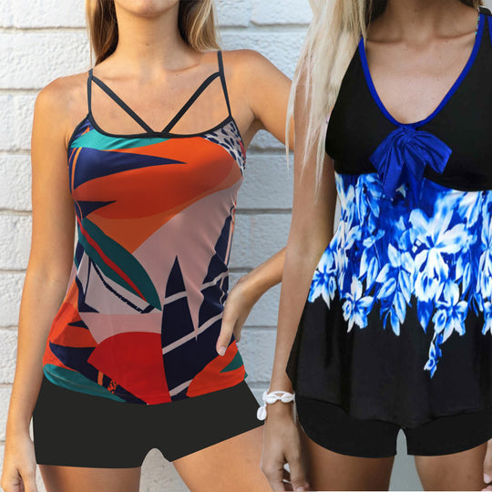 Damen Tankini-Oberteil mit verspieltem Floral-Design und sportlichem Schnitt EB