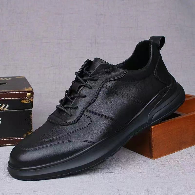 Damen Sportliche Leder Sneakers mit dämpfender Laufsohle und rutschfestem Profil EB