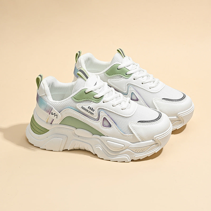 Damen Sportliche Chunky Sneakers mit atmungsaktiver Netzstruktur und stabiler Sohle EB