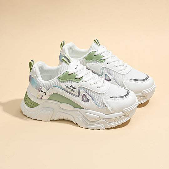 Damen Sportliche Chunky Sneakers mit atmungsaktiver Netzstruktur und stabiler Sohle EB