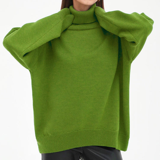 Damen Oversized Rollkragenpullover mit Rippstruktur EB