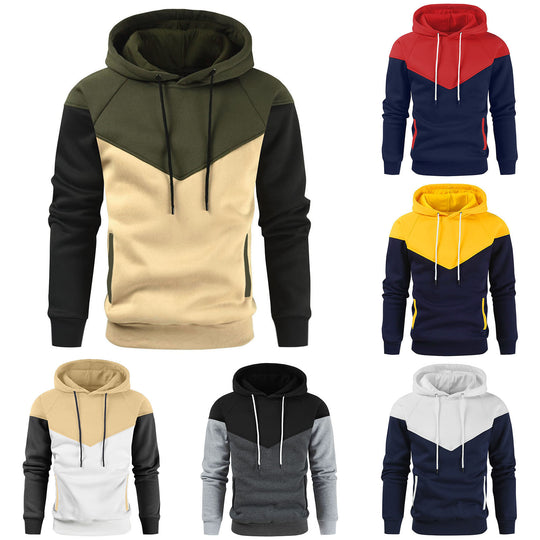 Herren modischer Hoodie mit innovativem Patchwork-Design EB