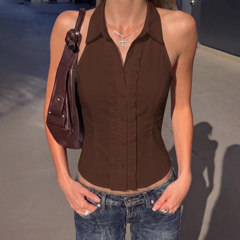 Damen Hemd mit Rüschendetails EB