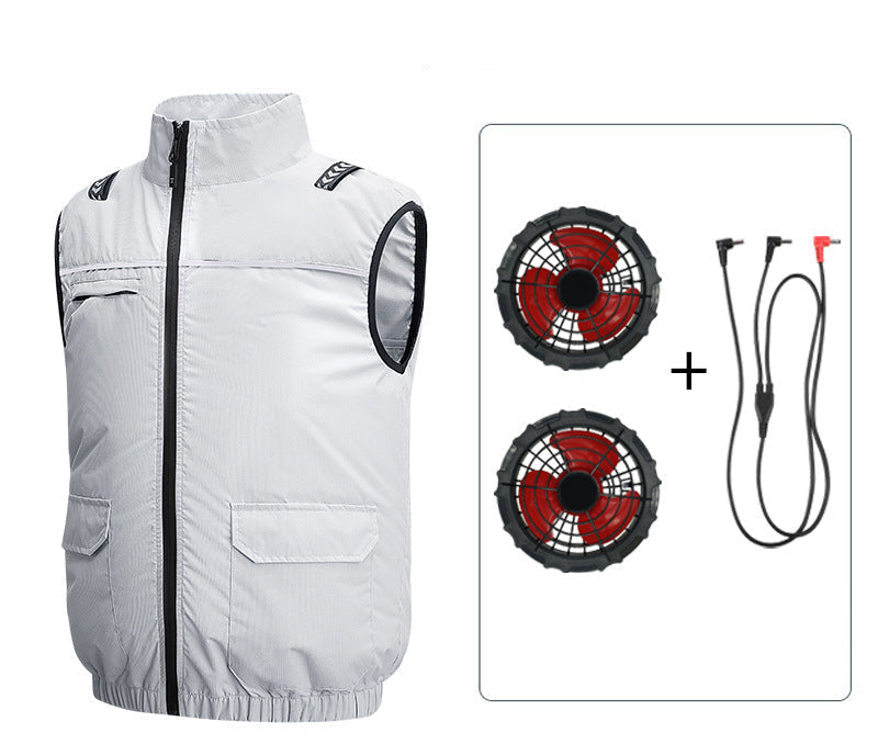 Unisex nan leichte kühlende Arbeitsweste mit integrierten Ventilatoren und externem Akku EB