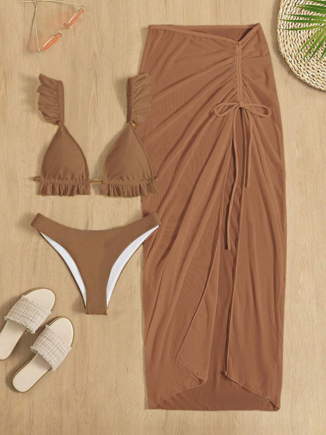 Damen Strandtunika mit fließendem Pareo EB