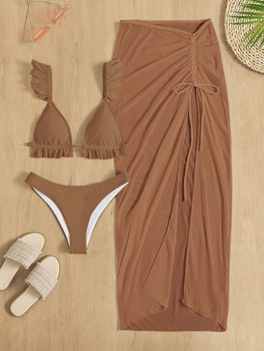 Damen Strandtunika mit fließendem Pareo EB