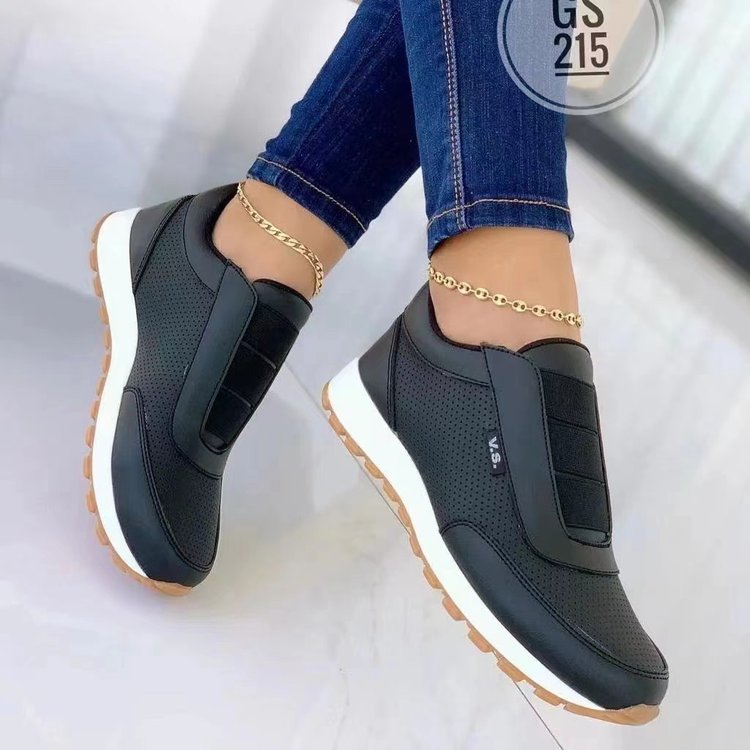 Damen sportliche Slip-On Sneakers mit atmungsaktivem Mesh-Obermaterial und rutschfester Sohle EB