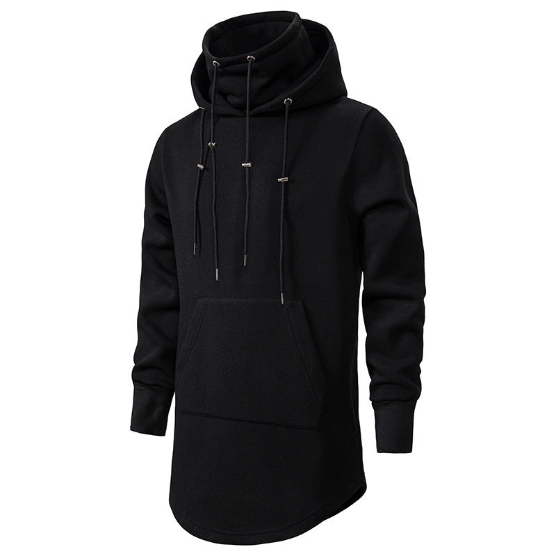 Herren modischer Hoodie mit asymmetrischem Kragen und praktischer Kängurutasche EB