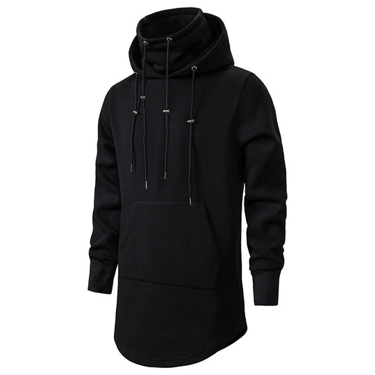 Herren modischer Hoodie mit asymmetrischem Kragen und praktischer Kängurutasche EB