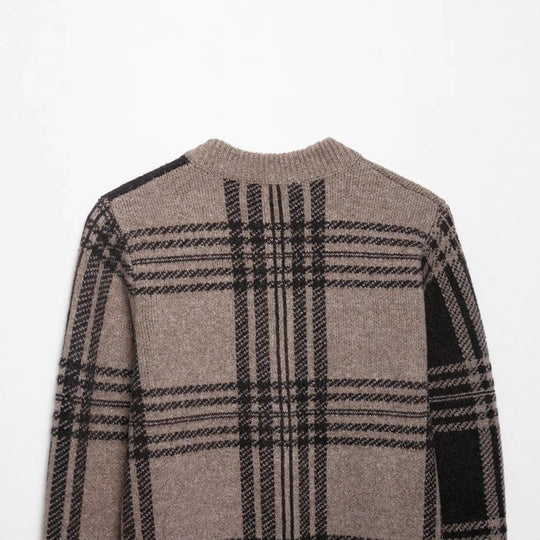 Damen Chicer Karoknopf-Pullover EB