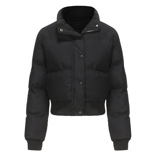 Damen nan kurze wattierte Steppjacke mit hohem Stehkragen und Rippbündchen EB