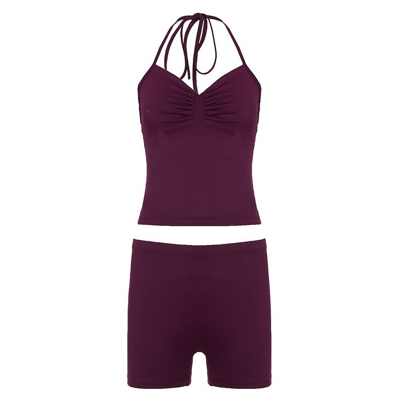 Damen Sportliches Bikini-Set mit verstellbaren Trägern und hohem Schnitt EB