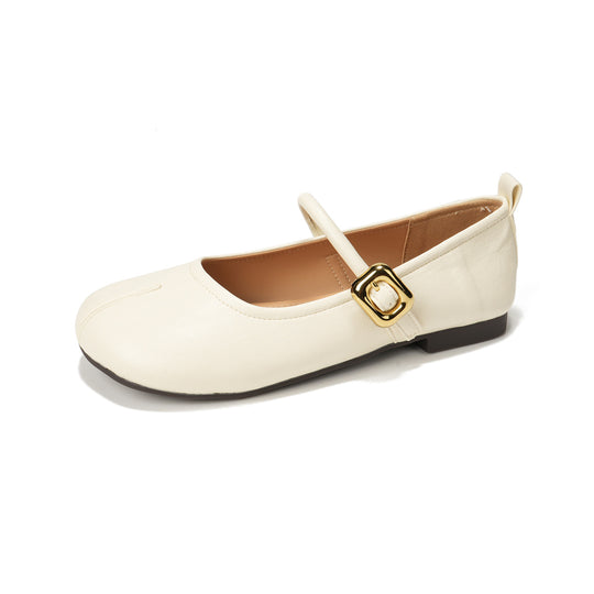 Damen Ballerinas mit elegantem Riemchen und modischer Schnallenakzent EB